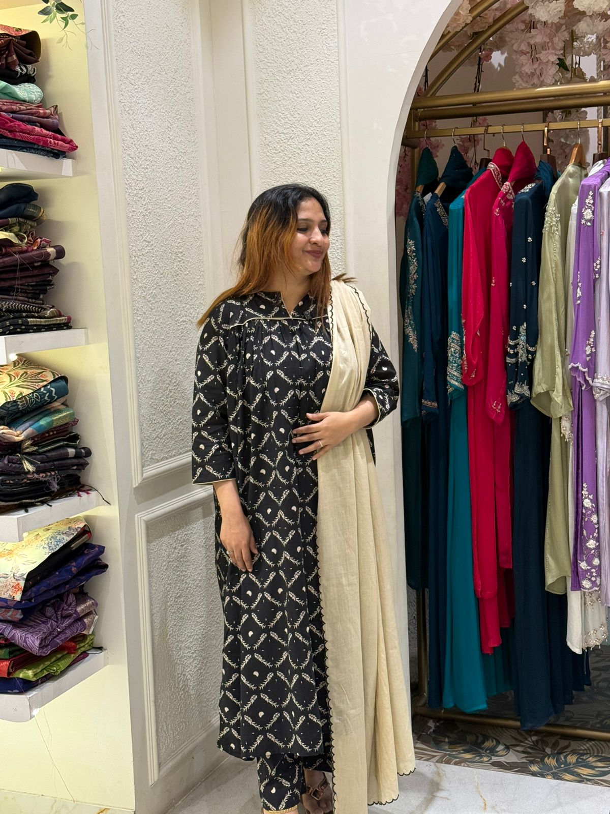 BLACK COTTON FULL SALWAR SET- 30655