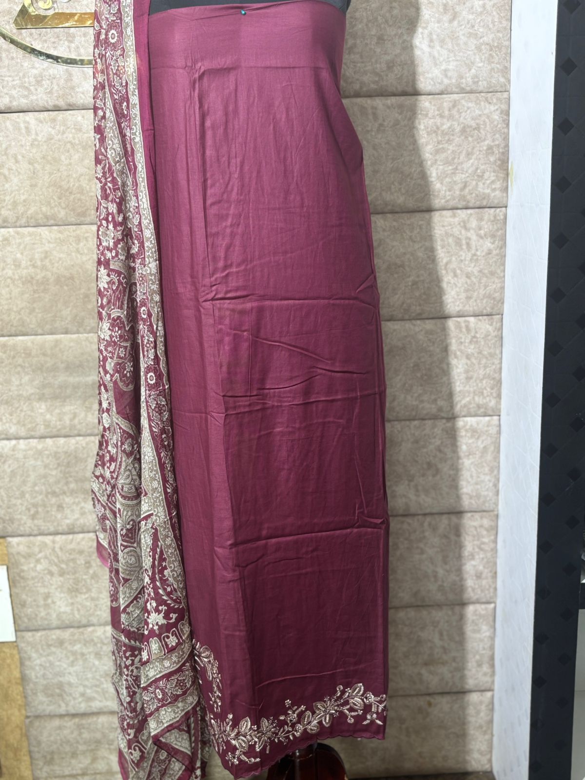 DEEP MAROON COTTON FULL SALWAR SET- 30575