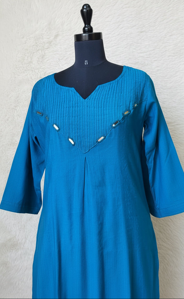 PEACOCK BLUE COTTON COD SET - 30318