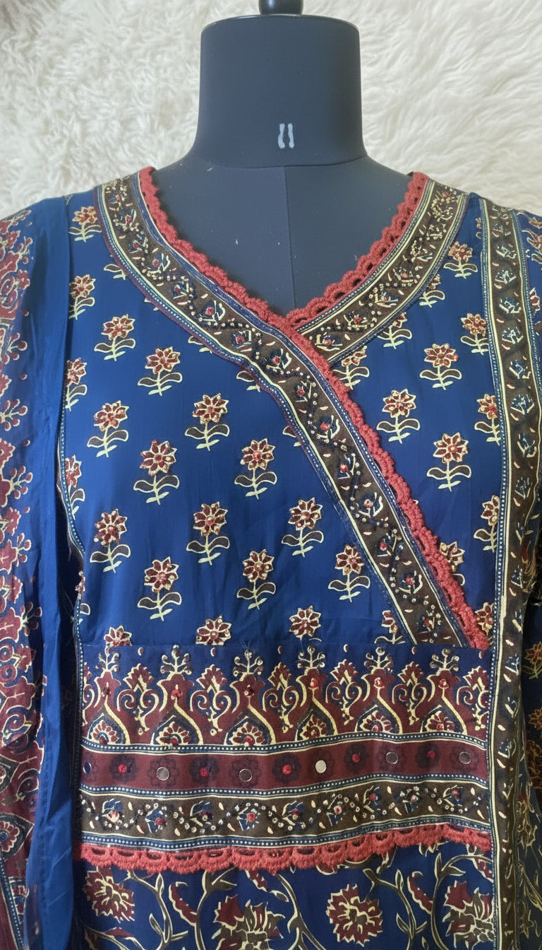 NAVY BLUE COTTON SALWAR SUIT SET - 30406