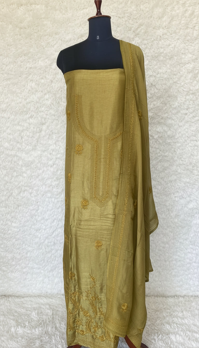 MEHANDI GREEN SALWAR MATERIAL - 30390