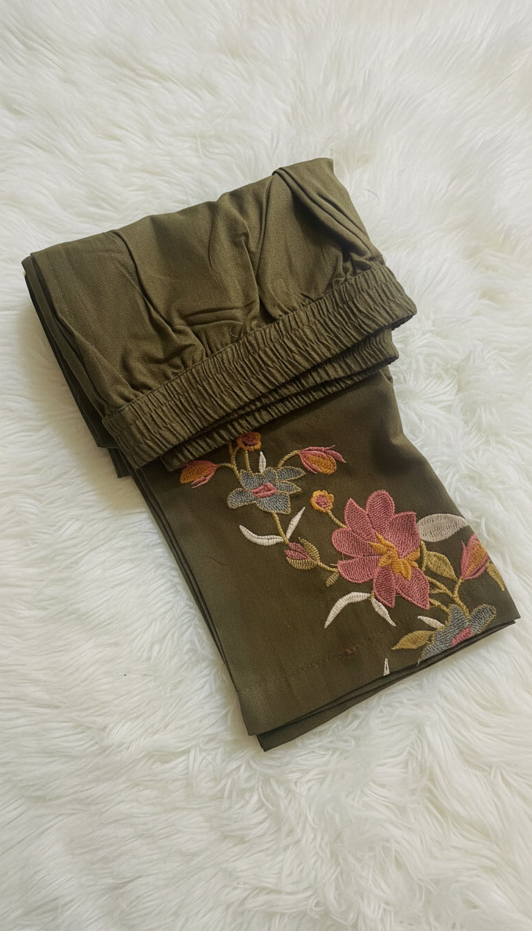 OLIVE GREEN SALWAR FULL SET - 30451