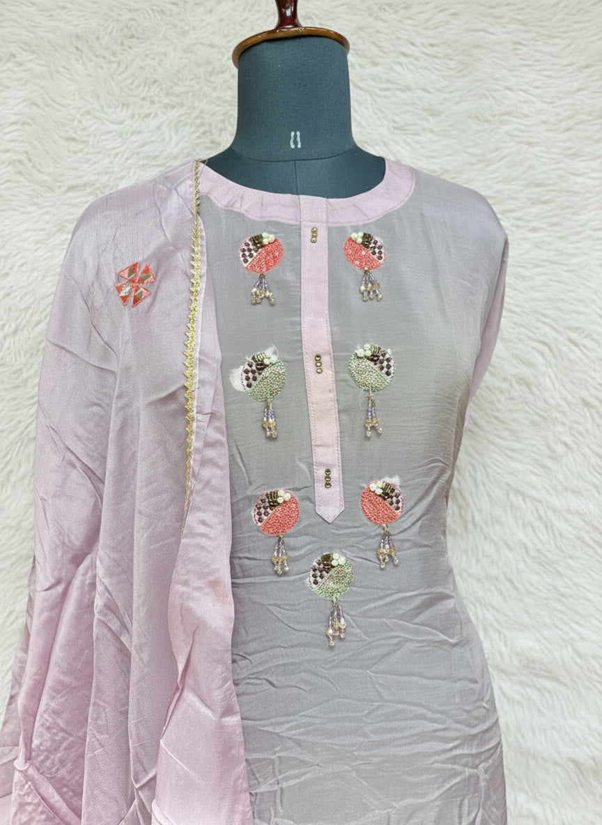(OFFER) PINK SALWAR MATERIAL - 2037