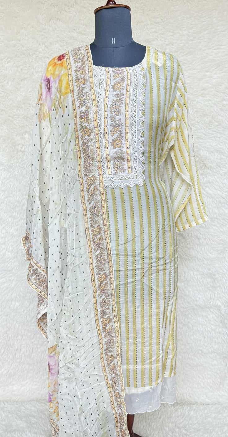 (OFFER) MUSLIN SEMI STITCHED SALWAR MATERIAL - 560