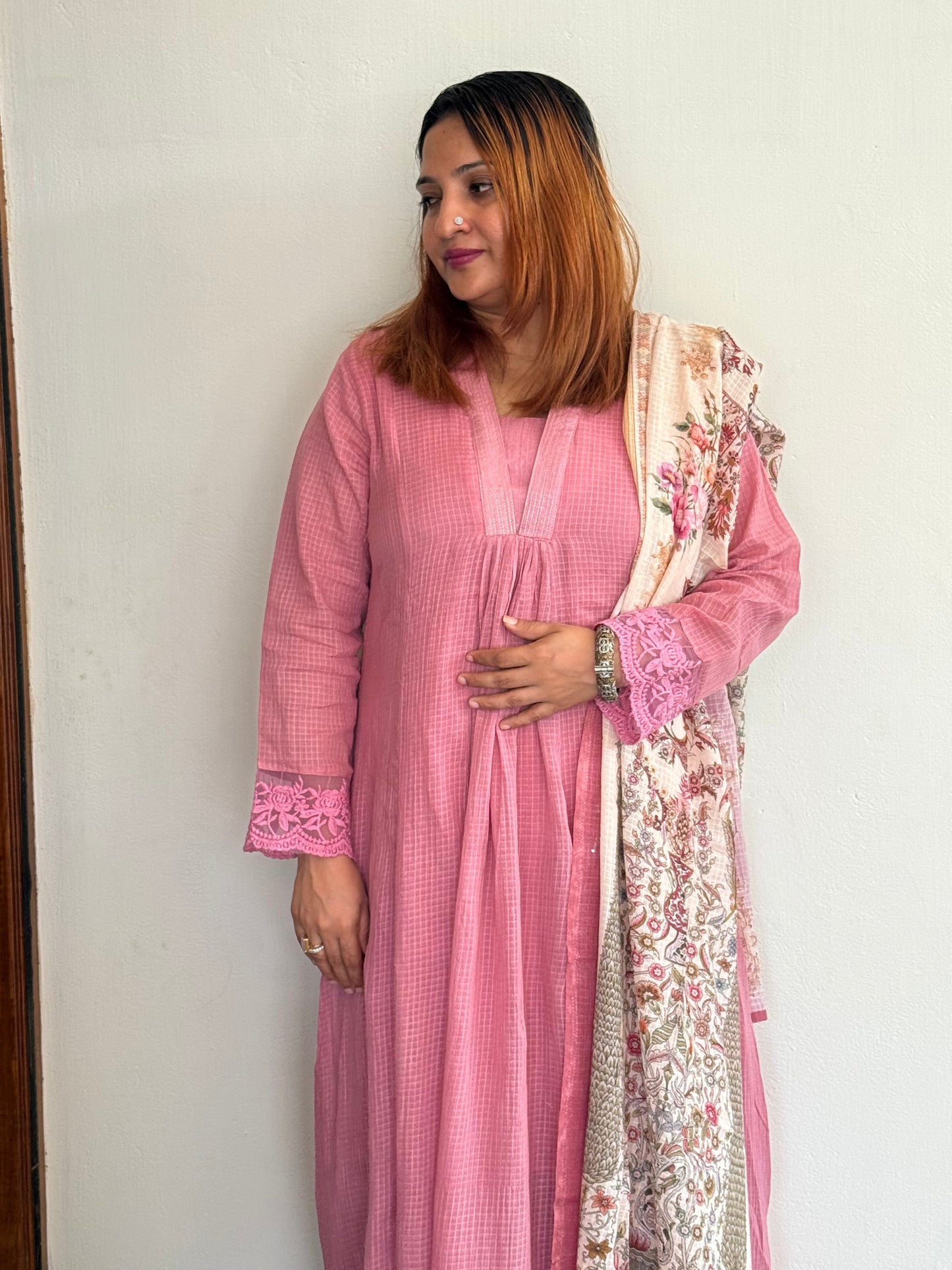 SOFT COTTON LIGHT PINK SALWAR FULL SET - 30435