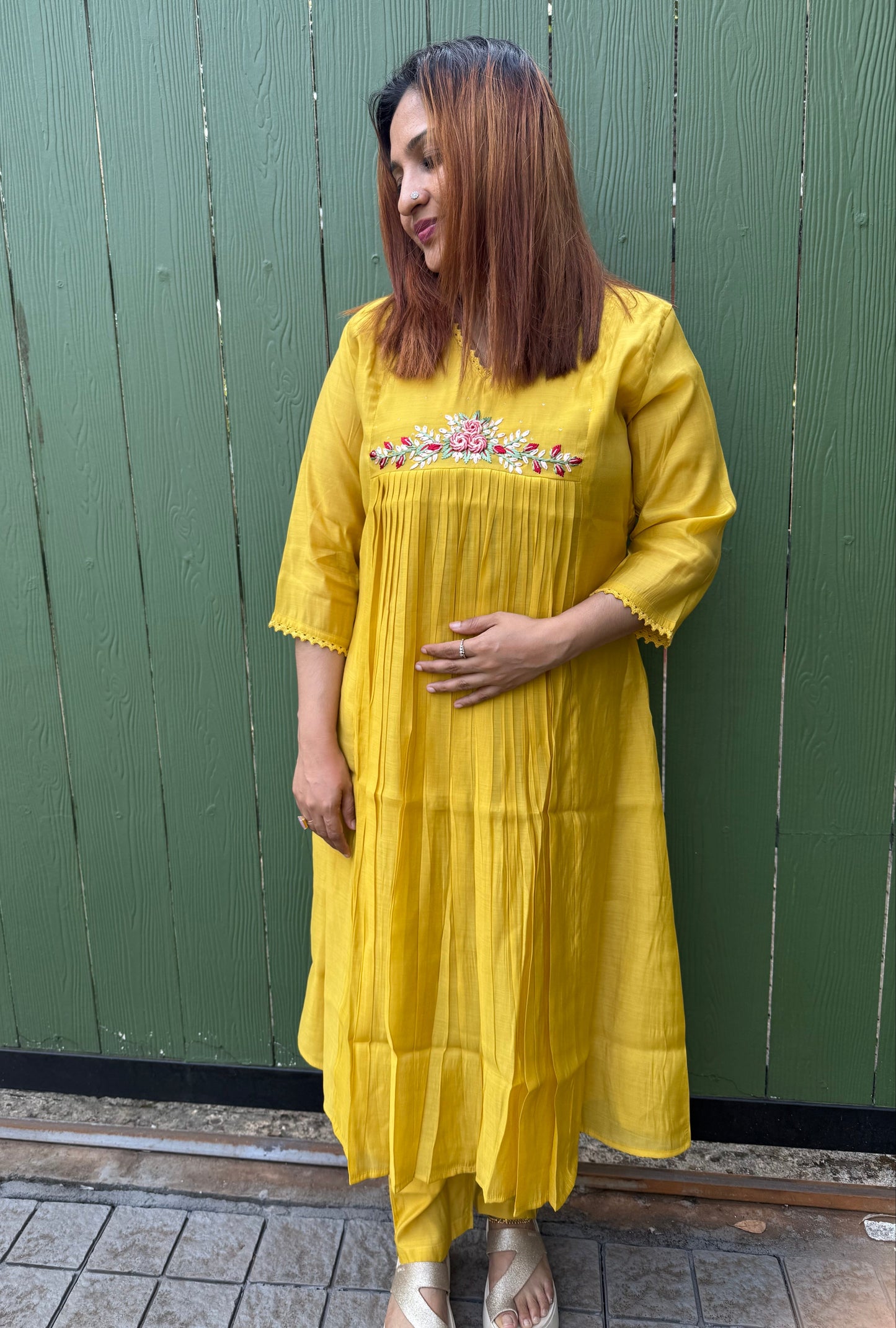 MUSTARD YELLOW MUL CHANDERI COD SET - 30461