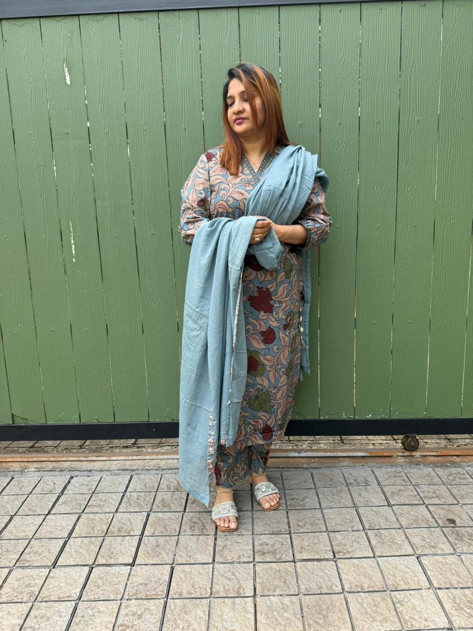 MUTED BLUE SALWAR FULL SET - 30478