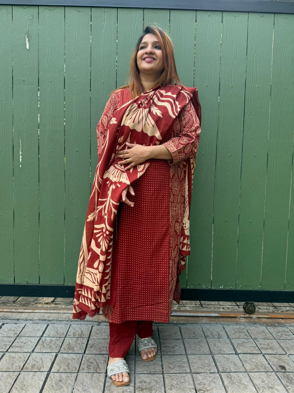 BRICK RED FULL SALWAR SET - 30472