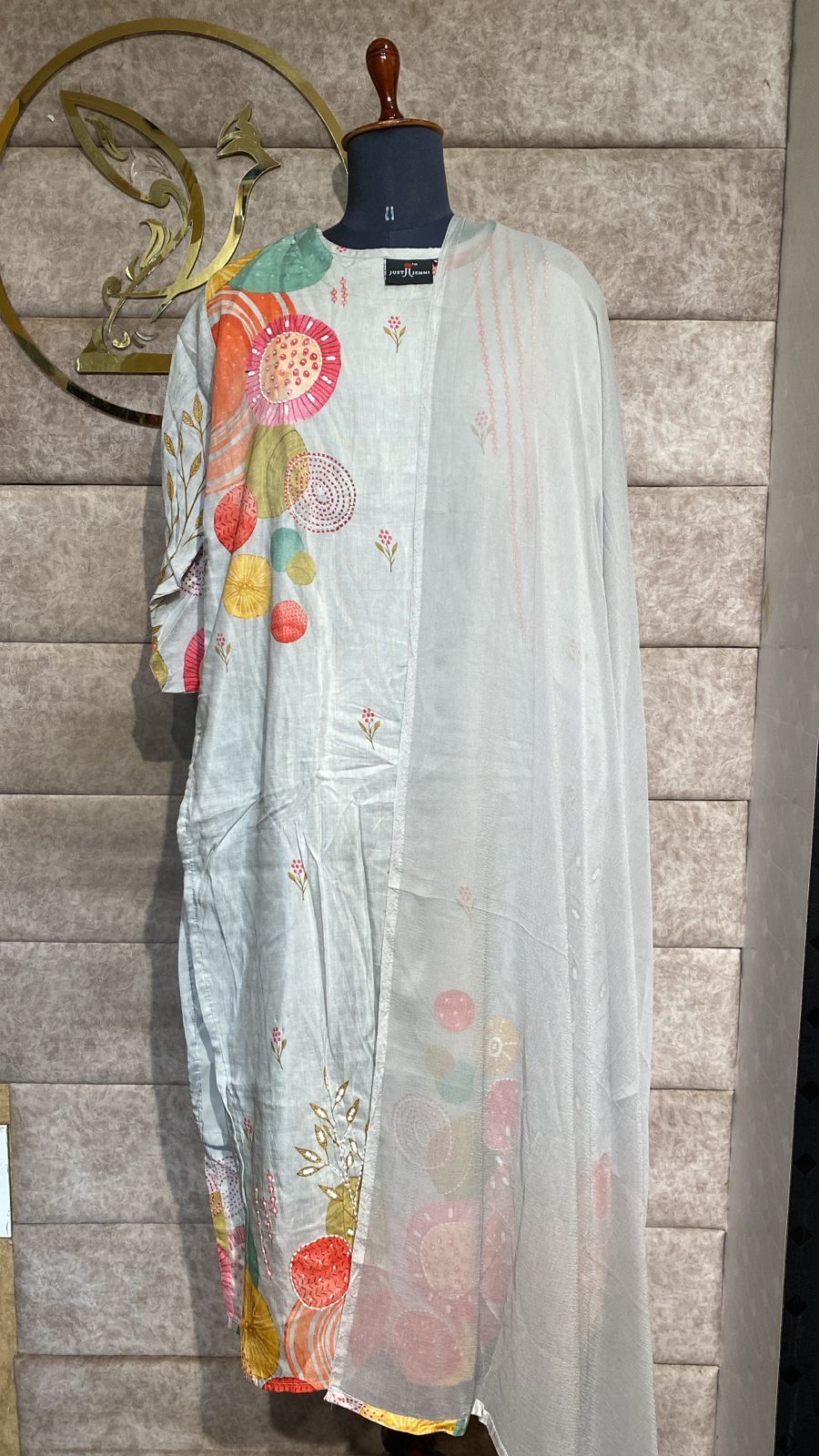 (OFFER) SILK GRAY FULL SALWAR SET- 2236