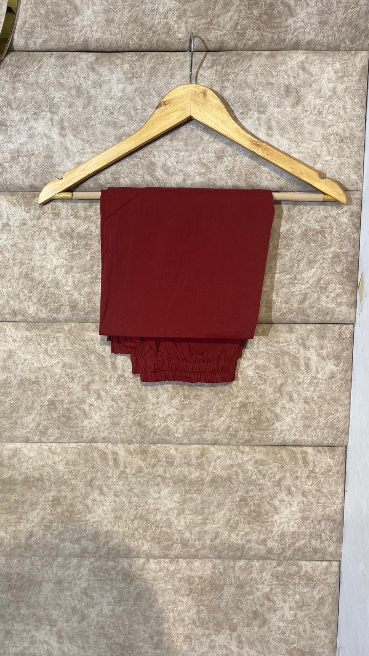 MAROON COTTON CHINKANKARI FULL SALWAR SET - 30625