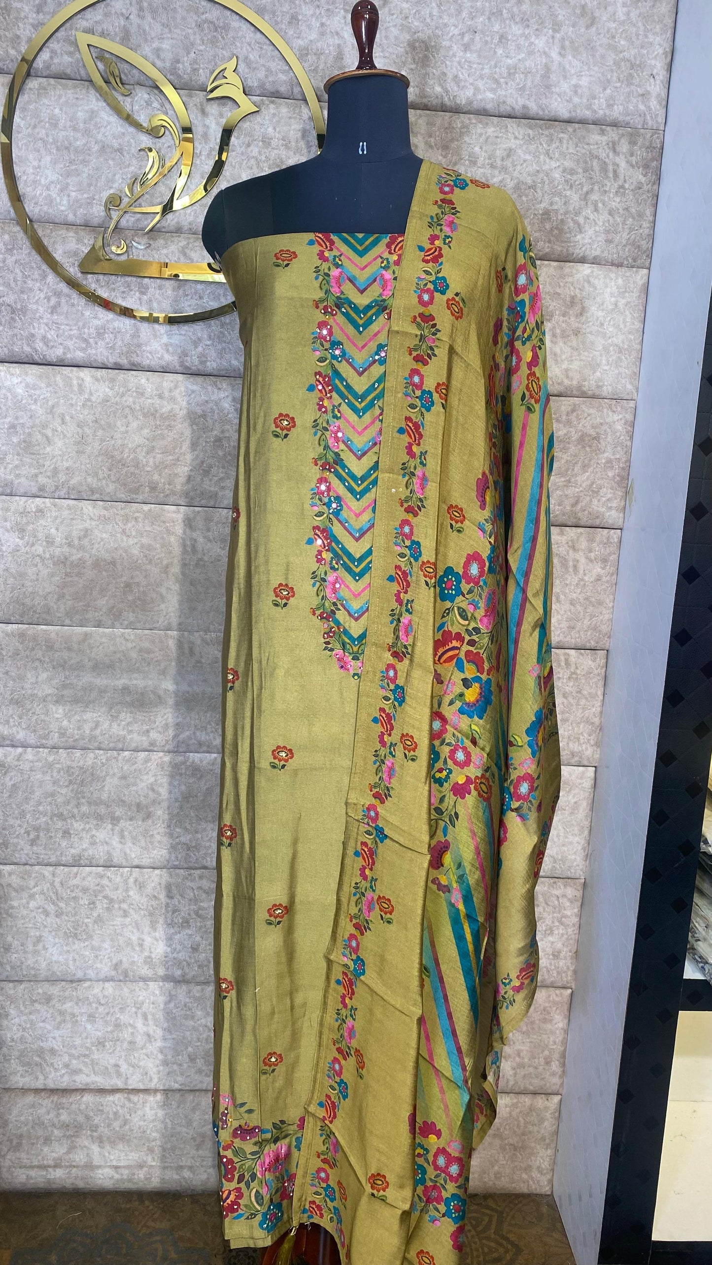SEMI MUSLIN FULL SALWAR SET - 30656