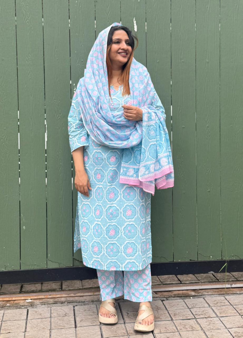 SKY BLUE FULL SALWAR SET - 30700
