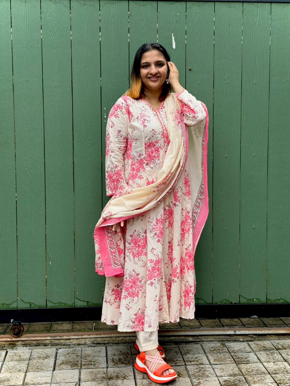 PEACH COTTON SALWAR SUIT - 30736