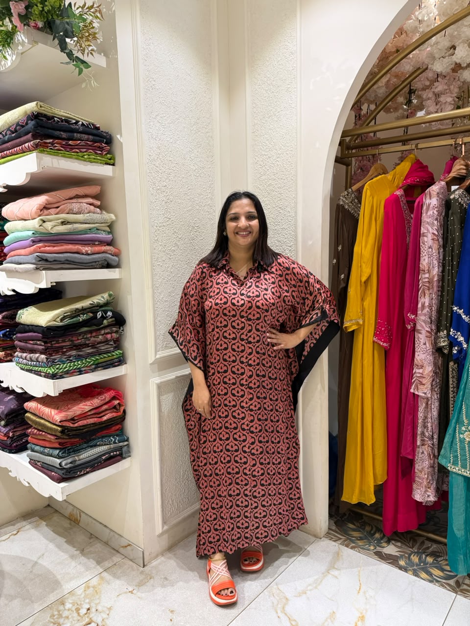 PRINTED FLOWING KAFTAN -52656