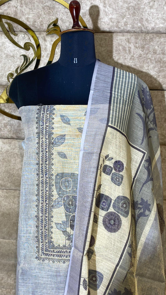 PASTEL LAVANDER & IVORY  SALWAR MATERIAL - 30658