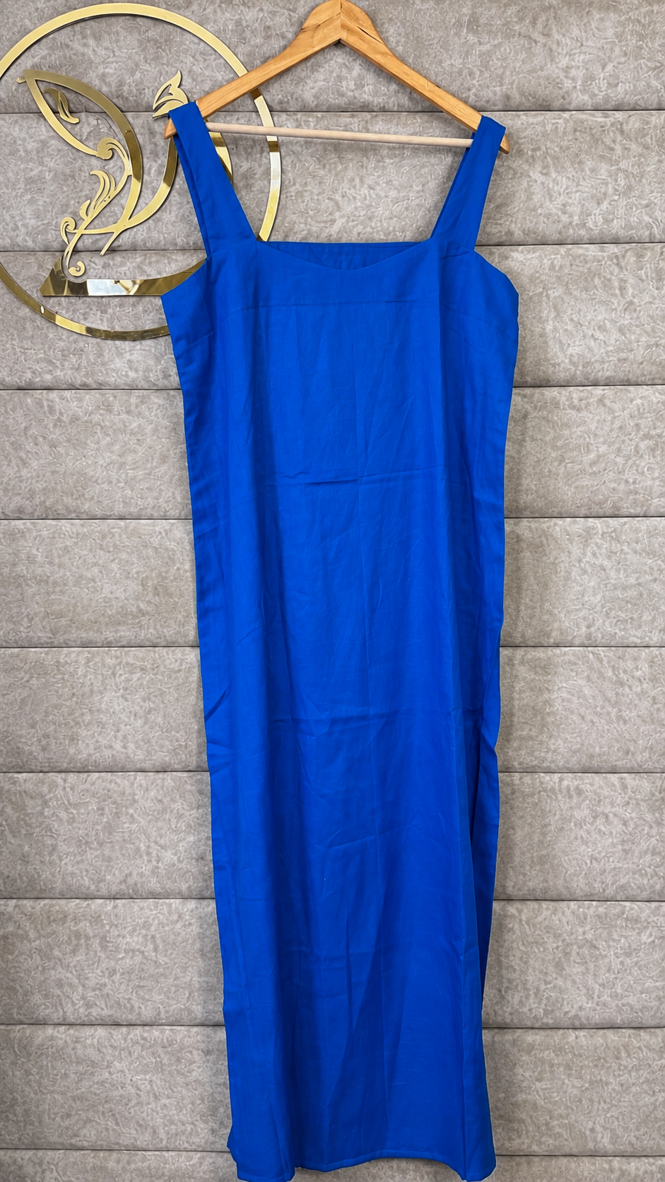 NAVY BLUE COTTA ANARKALI TOP & DUPATTA SET (WITHOUT BOTTOM)  - 30728 (PRE BOOKING- DISPATCHING TIME 15 DAYS)