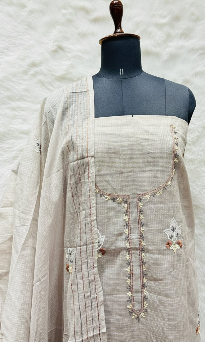 BEIGE COTTA SALWAR MATERIAL -30391
