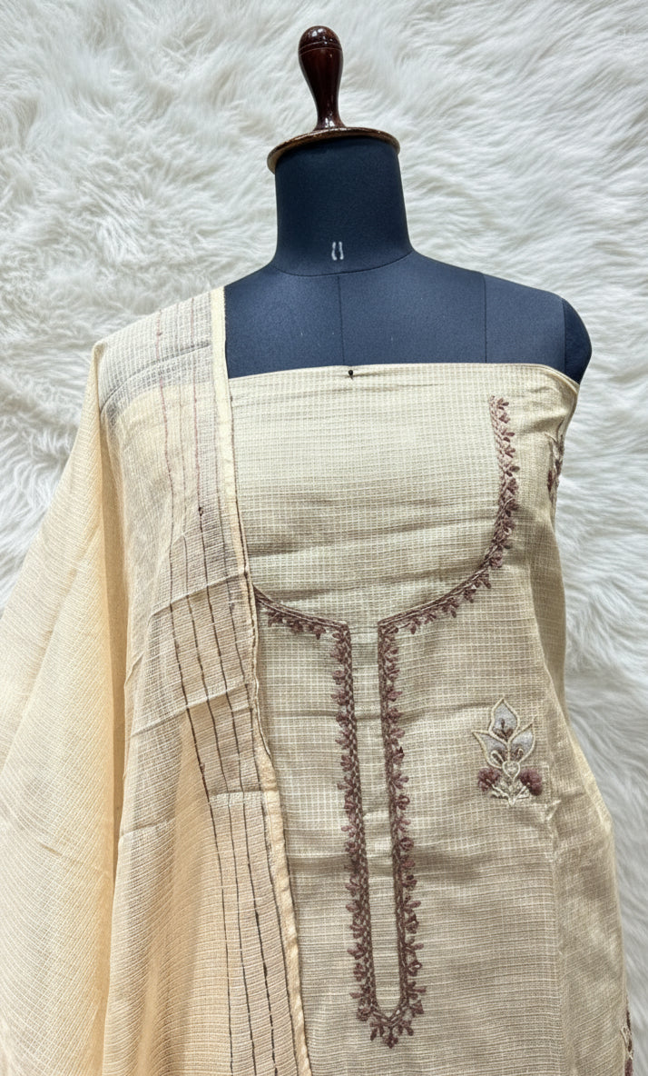 YELLOW COTTA SALWAR MATERIAL -30391