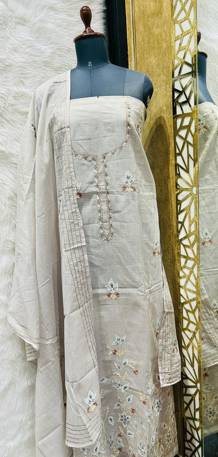 BEIGE COTTA SALWAR MATERIAL -30391