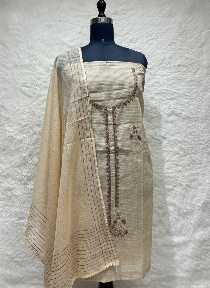 YELLOW COTTA SALWAR MATERIAL -30391