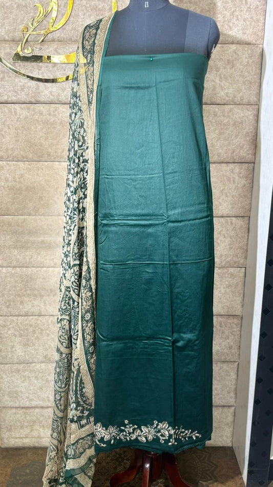 DARK GREEN COTTON FULL SALWAR SET- 30575