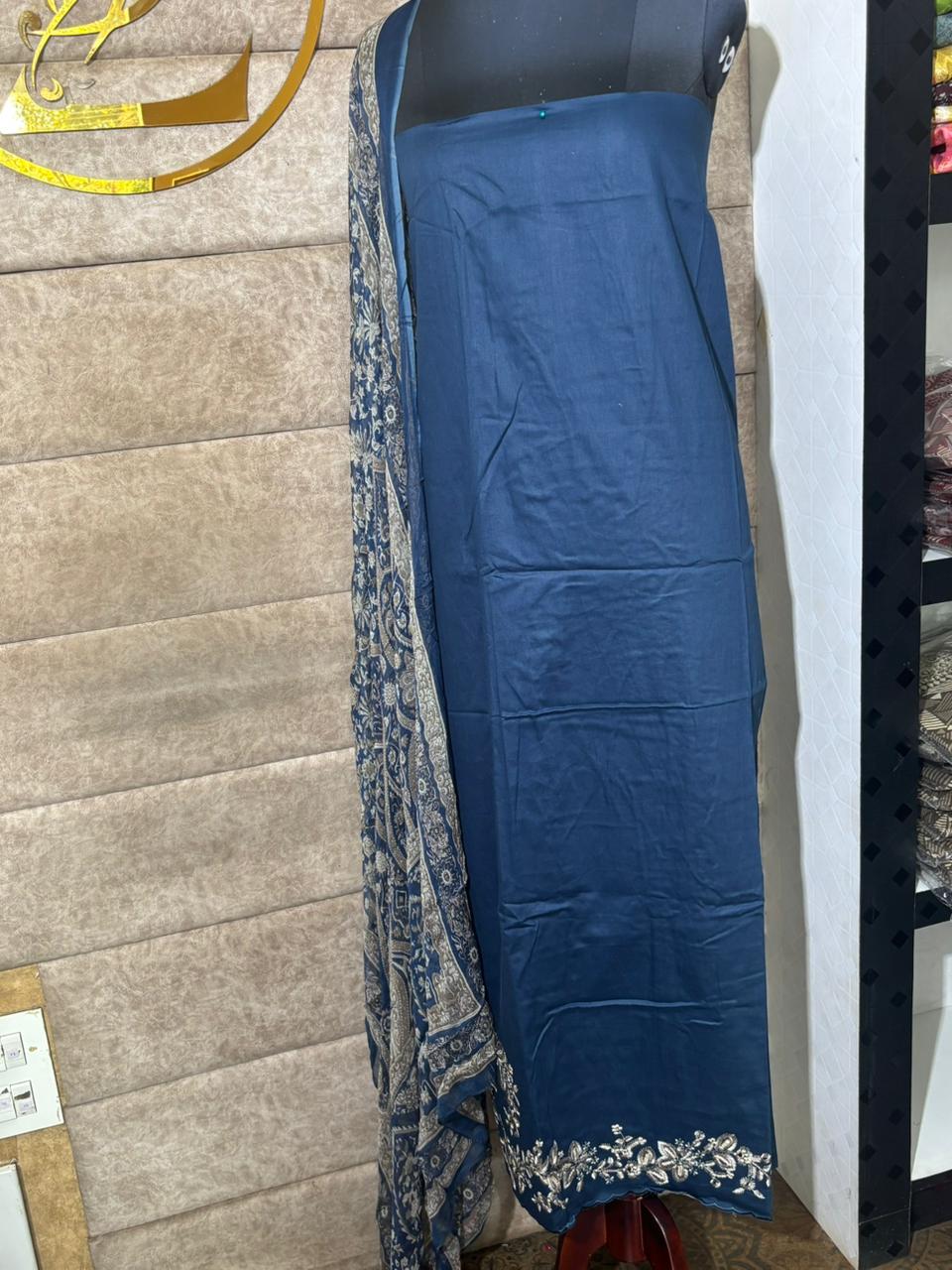 NAVY BLUE COTTON FULL SALWAR SET- 30575