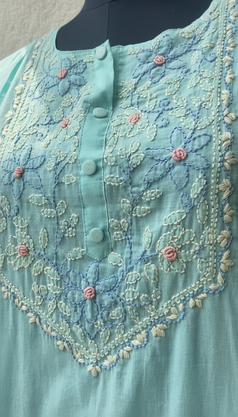 SKY BLUE COTTON SALWAR SUIT SET - 30311