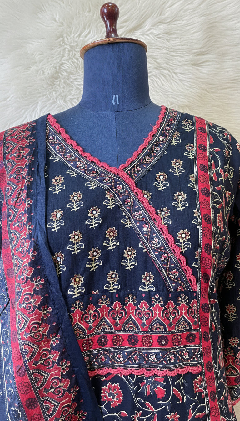 BLACK COTTON SALWAR SUIT SET - 30405