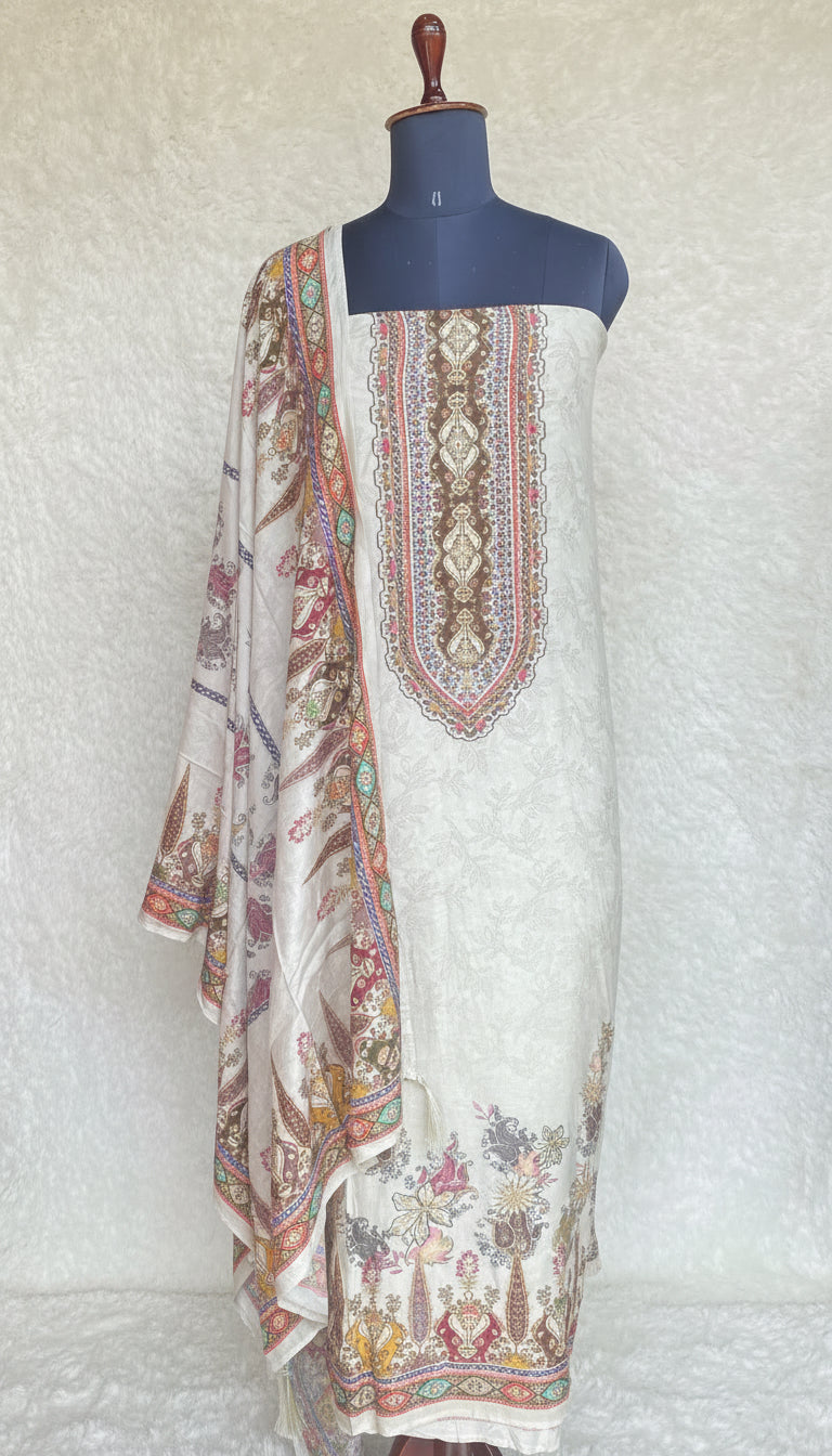 BEIGE MUSLIN SALWAR MATERIAL - 30250