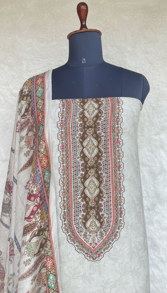 BEIGE MUSLIN SALWAR MATERIAL - 30250