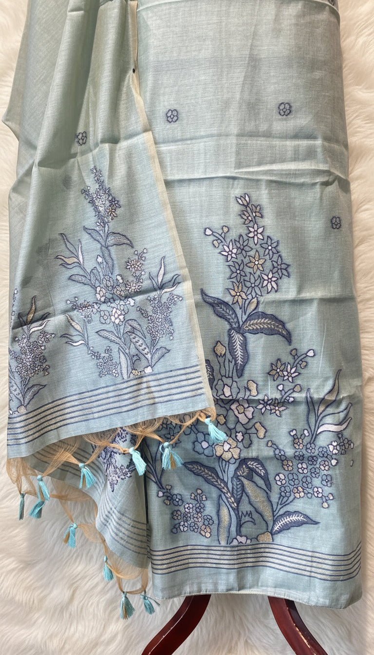 OCEAN BLUE JAMDANI SALWAR FULL SET - 30413