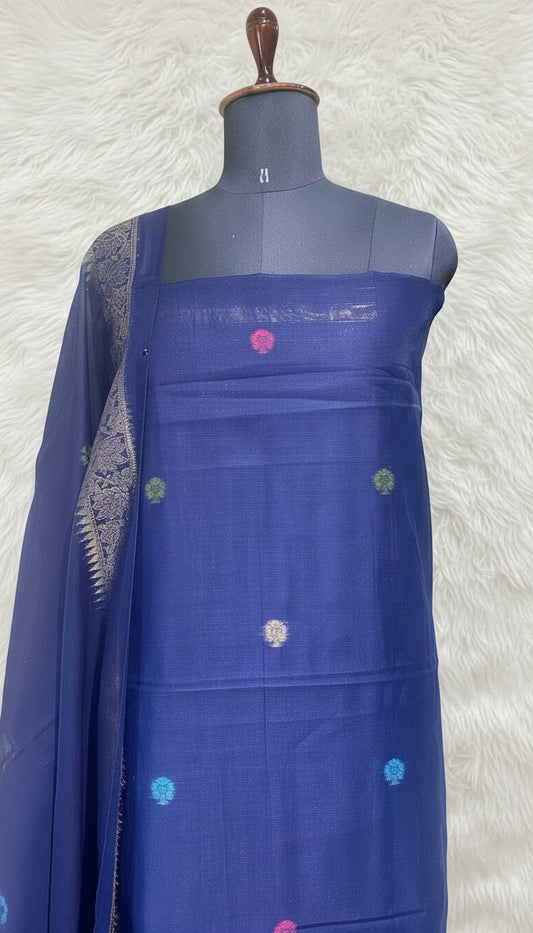 NAVY BLUE JAMDANI SALWAR FULL SET - 30411