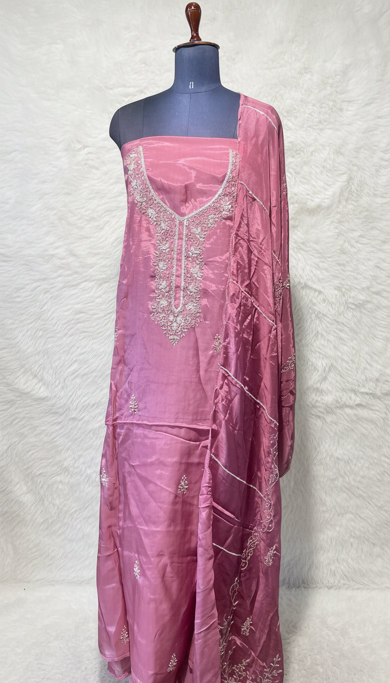 ONION PINK SALWAR FULL SET MATERIAL - 30441