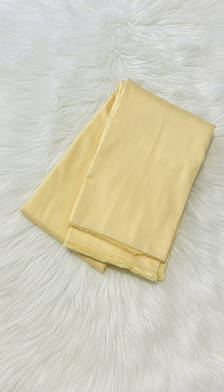 PASTEL LEMON YELLOW CHANDERI FULL SALWAR MATERIAL - 30439