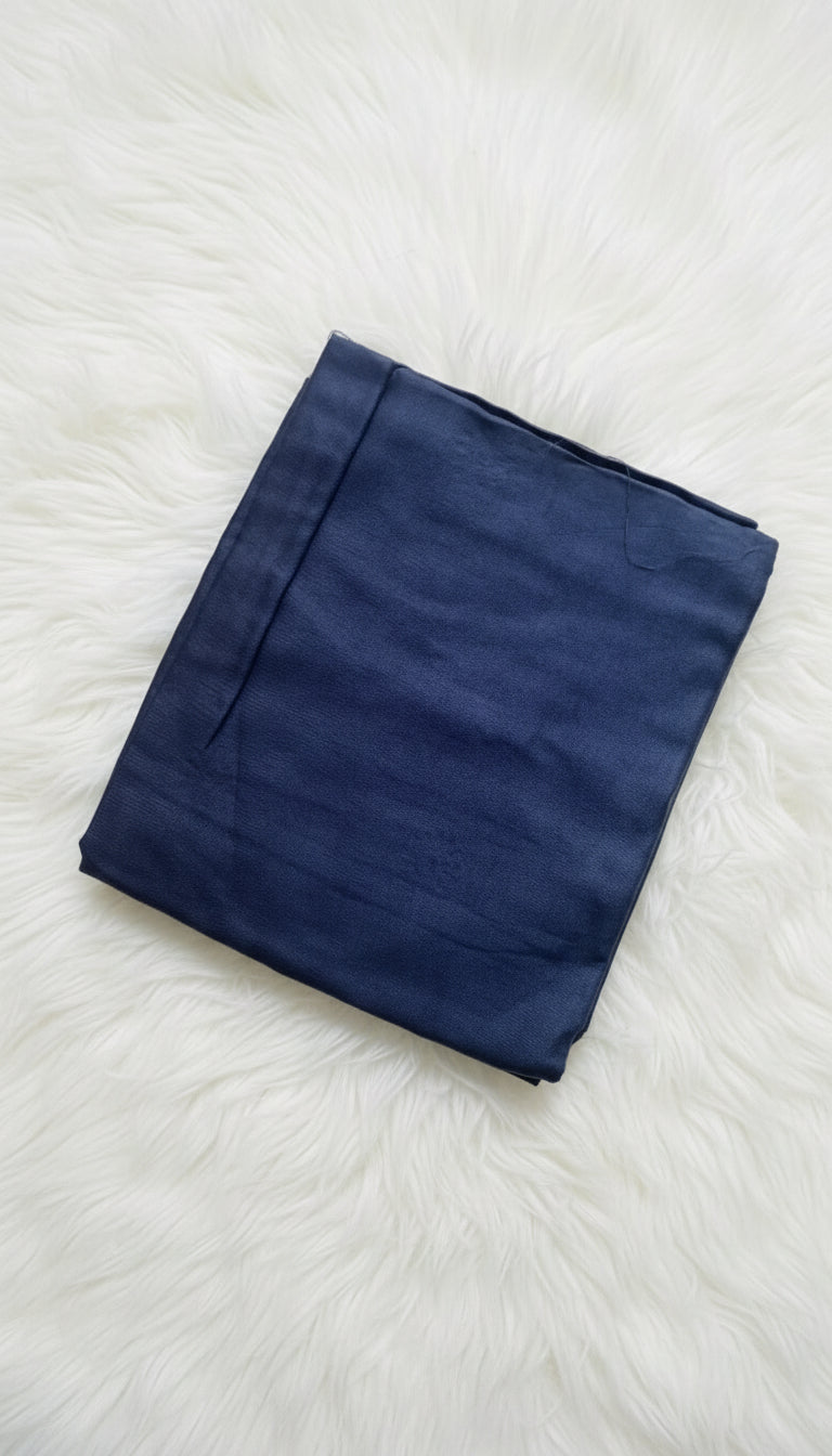 WHITE SILK SALWAR MATERIAL -30443 (NAVY BLUE)