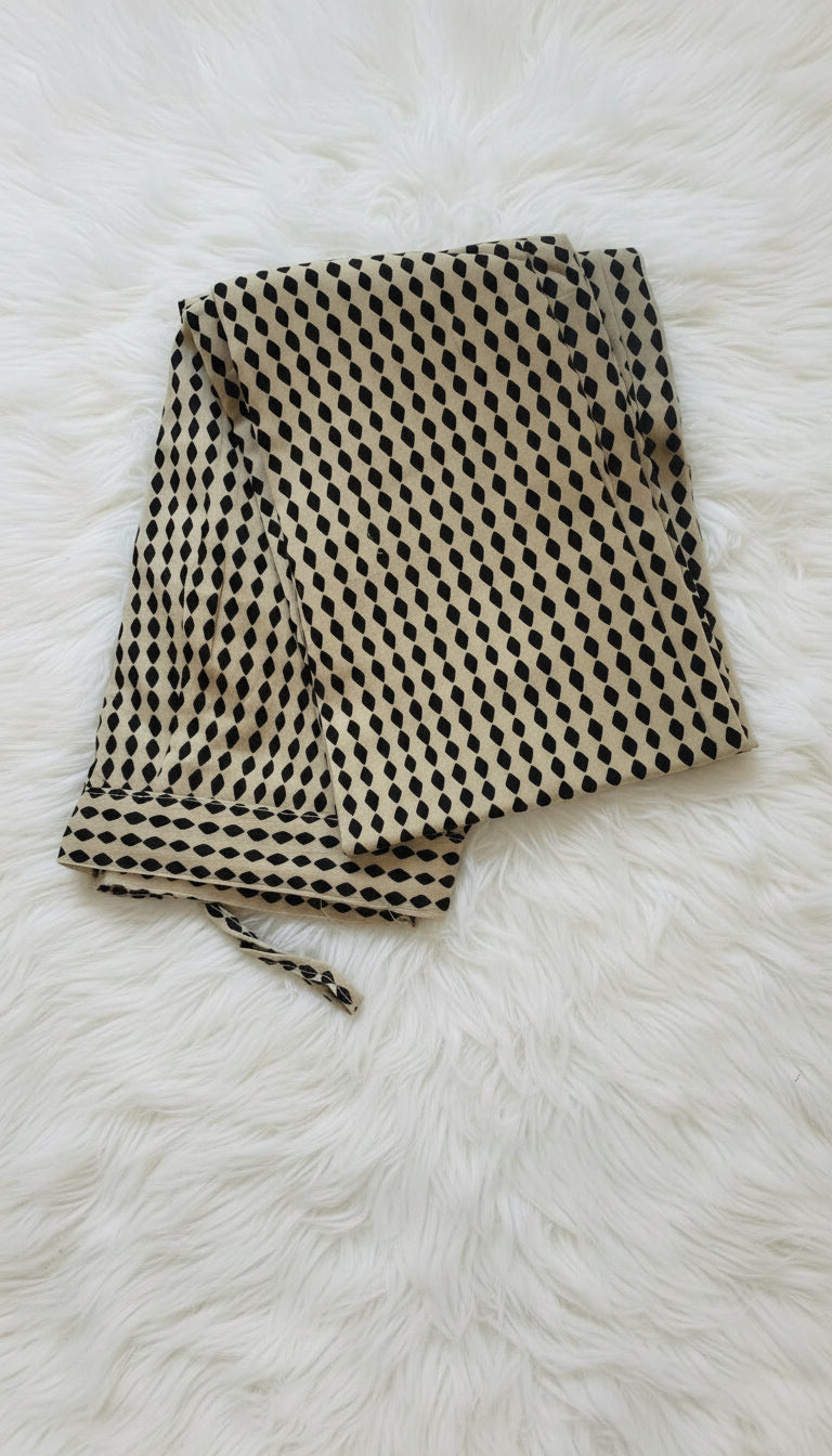 COTTON BLACK AND BEIGE FULL SALWAR SET - 30444