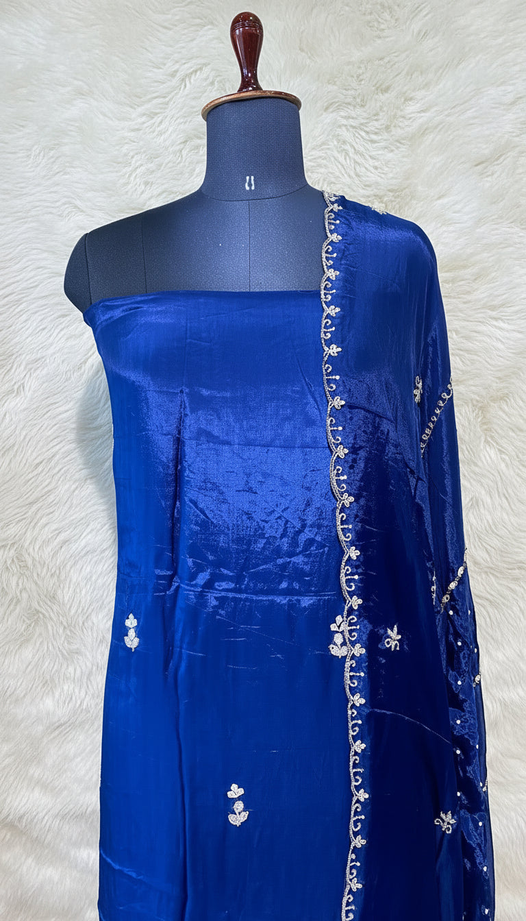 ROYAL BLUE PARTY WEAR SALWAR FULL SET MATERIAL - 30440