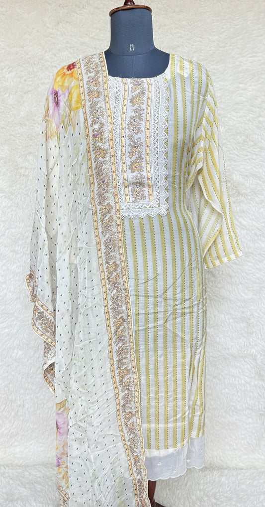 (OFFER) MUSLIN SEMI STITCHED SALWAR MATERIAL - 560