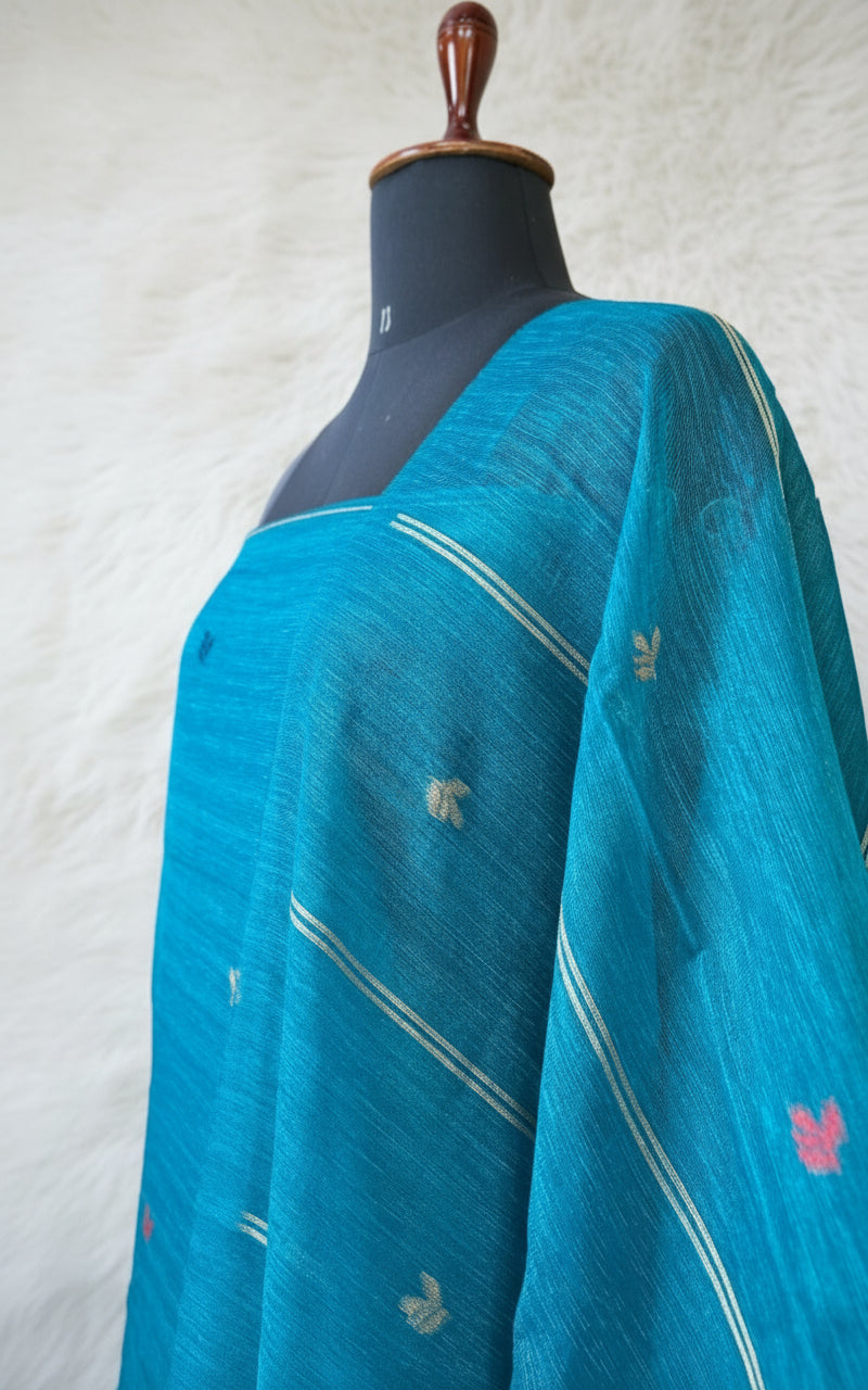 TEAL BLUE SALWAR MATERIAL - 30412