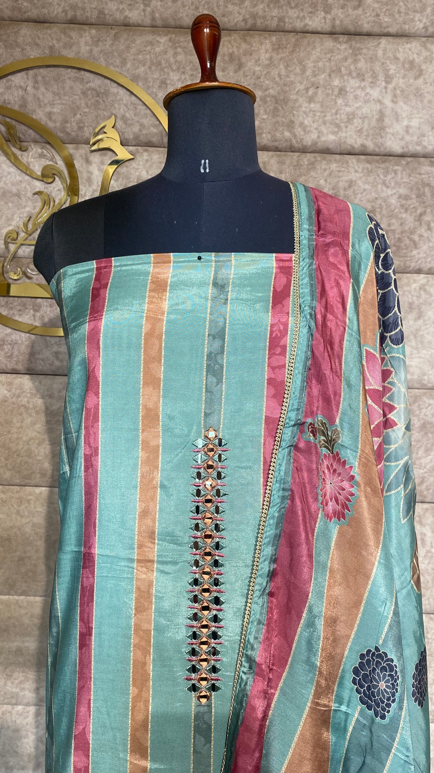 MUSLIN PASTEL BLUE SALWAR FULL SET MATERIAL-30520