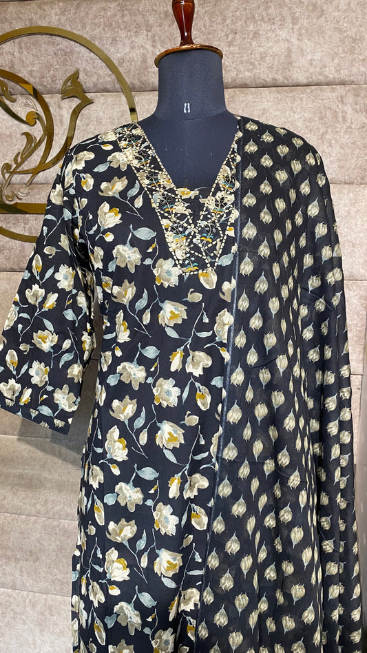 BLACK COTTON FULL SALWAR SET- 30526