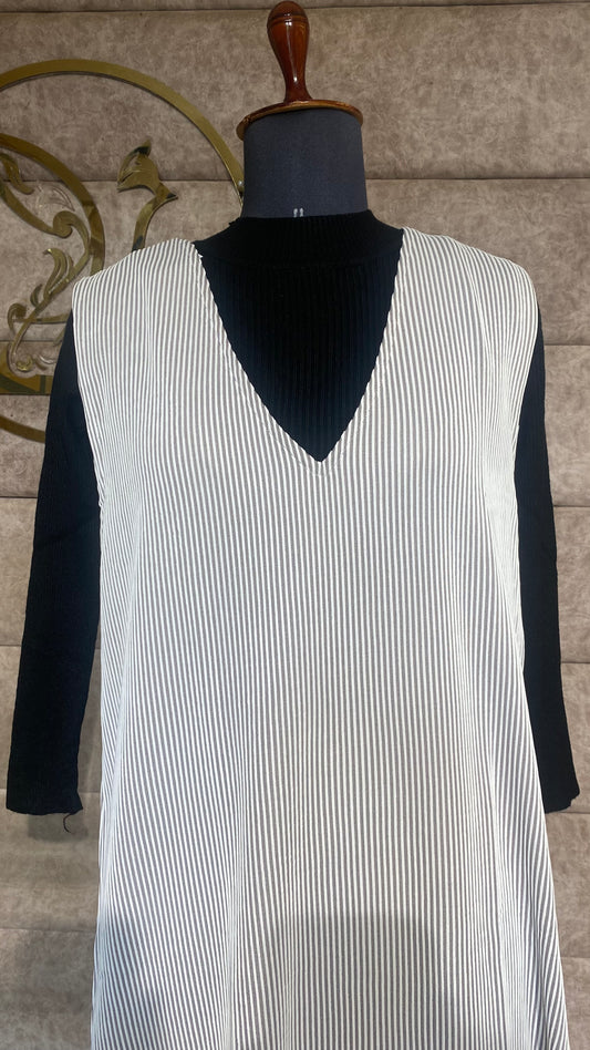 WHITE AND ASH WESTERN DRESS - 30559