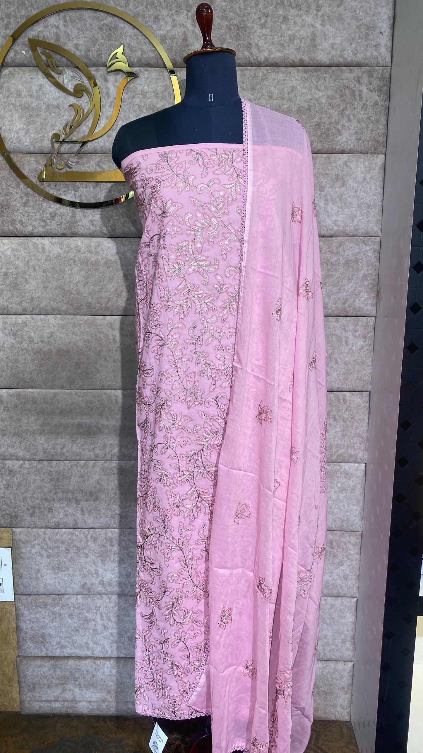 COTTON PASTEL PINK FULL SALWAR MATERIAL - 30578