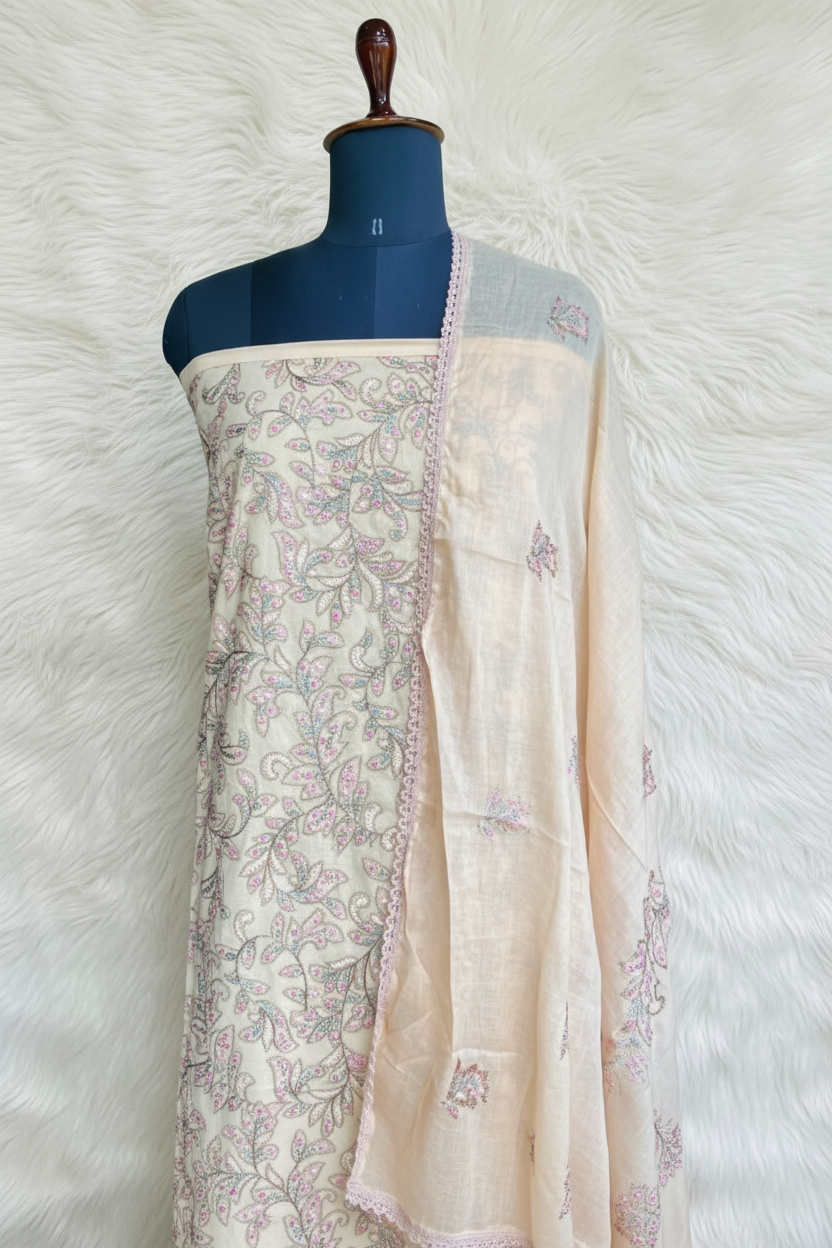 COTTON PASTEL ORANGE FULL SALWAR MATERIAL - 30578