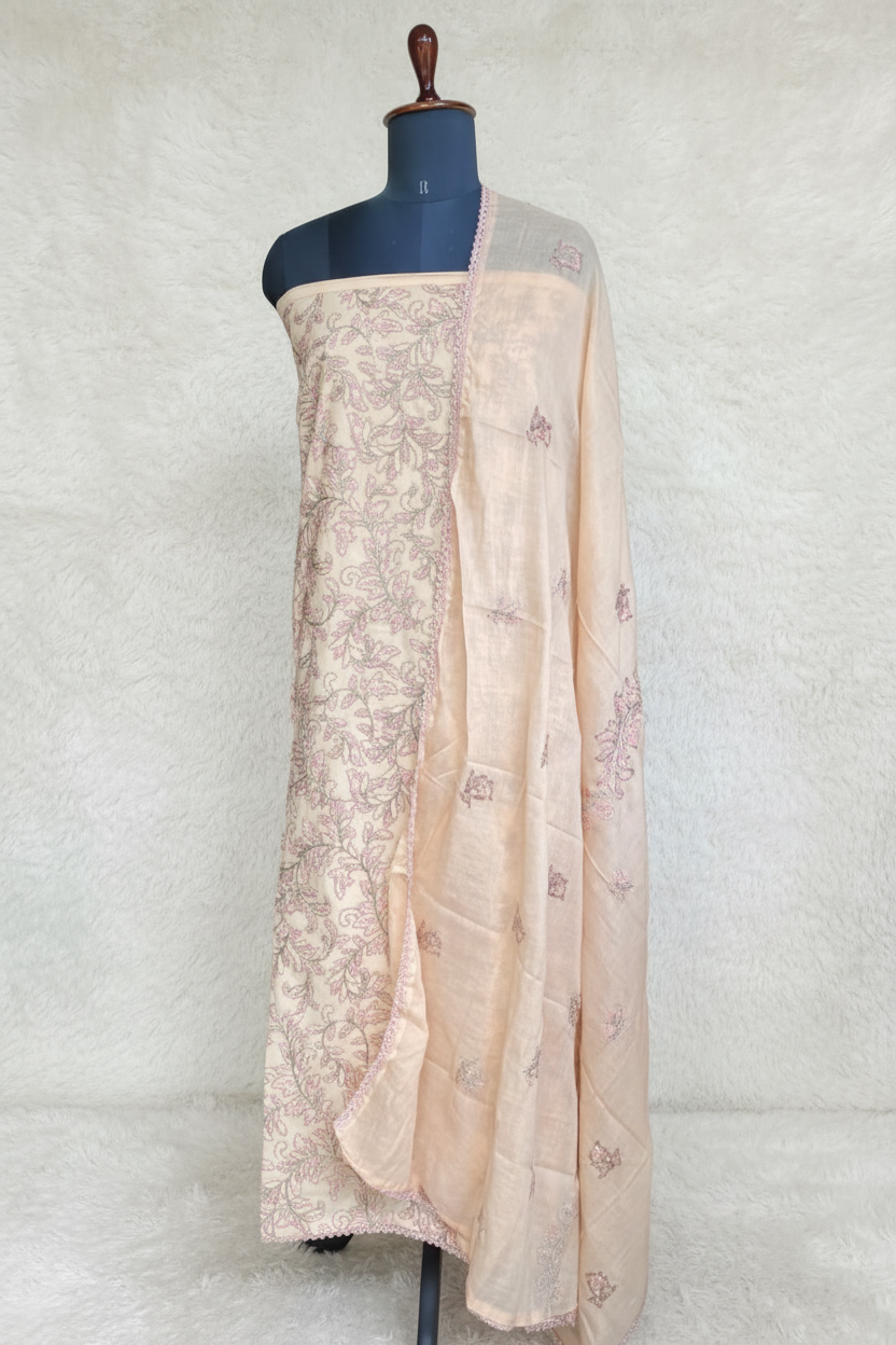 COTTON PASTEL ORANGE FULL SALWAR MATERIAL - 30578