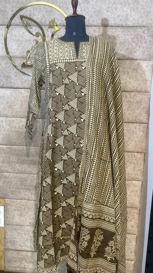 BROWN COTTON FULL SALWAR SET -30592