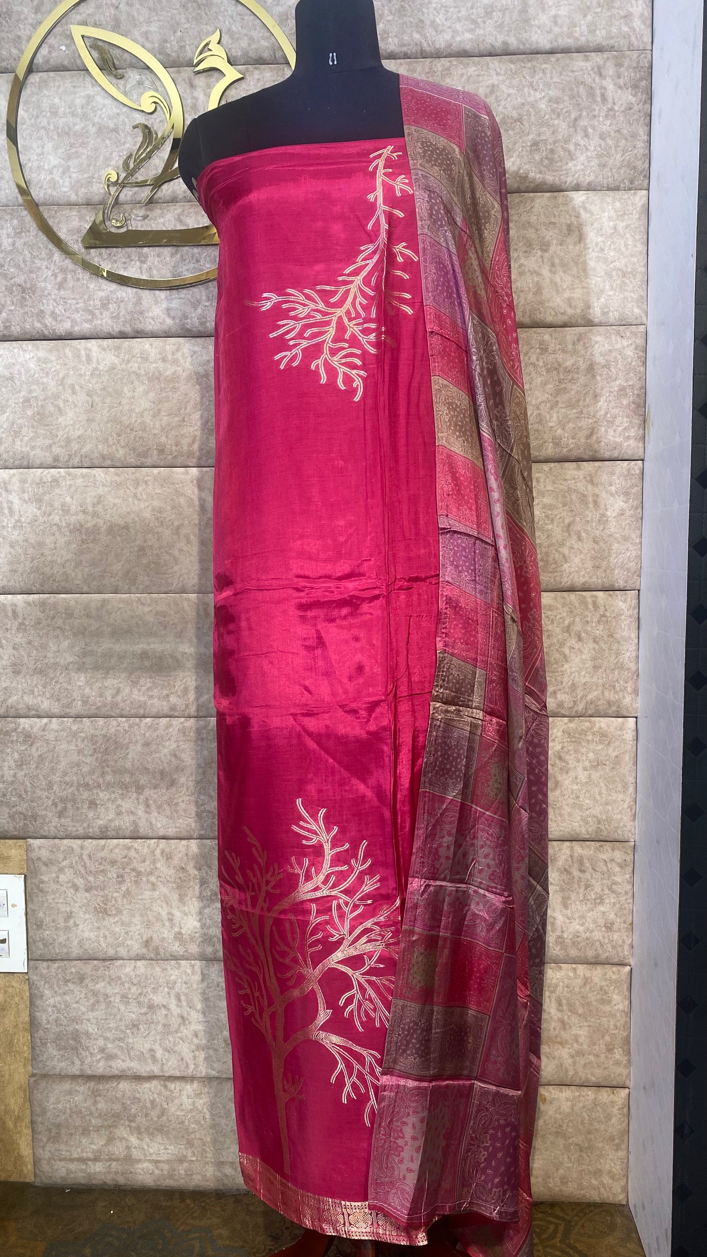 SILK RANI PINK FULL SALWAR MATERIAL - 30582