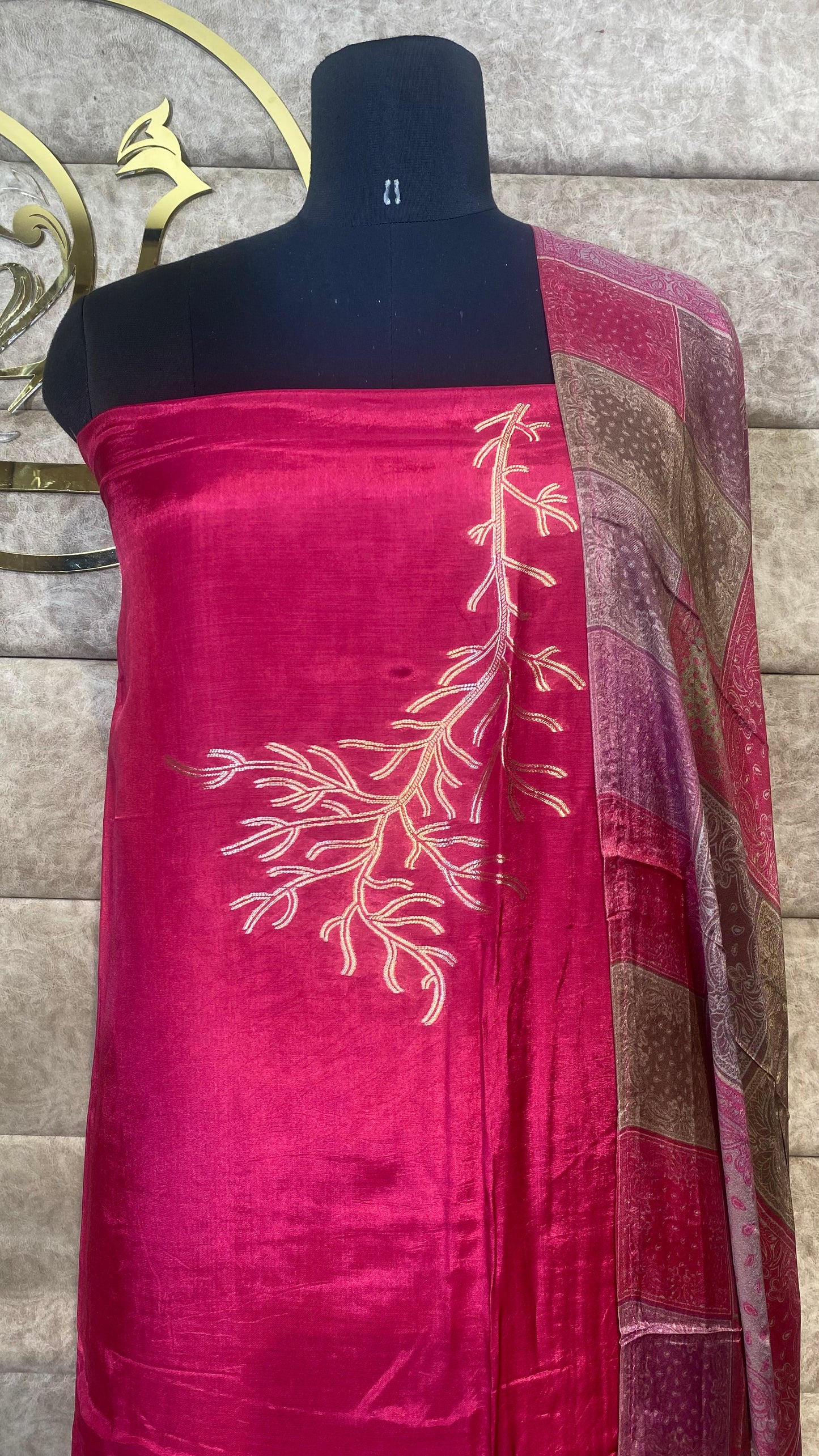 SILK RANI PINK FULL SALWAR MATERIAL - 30582