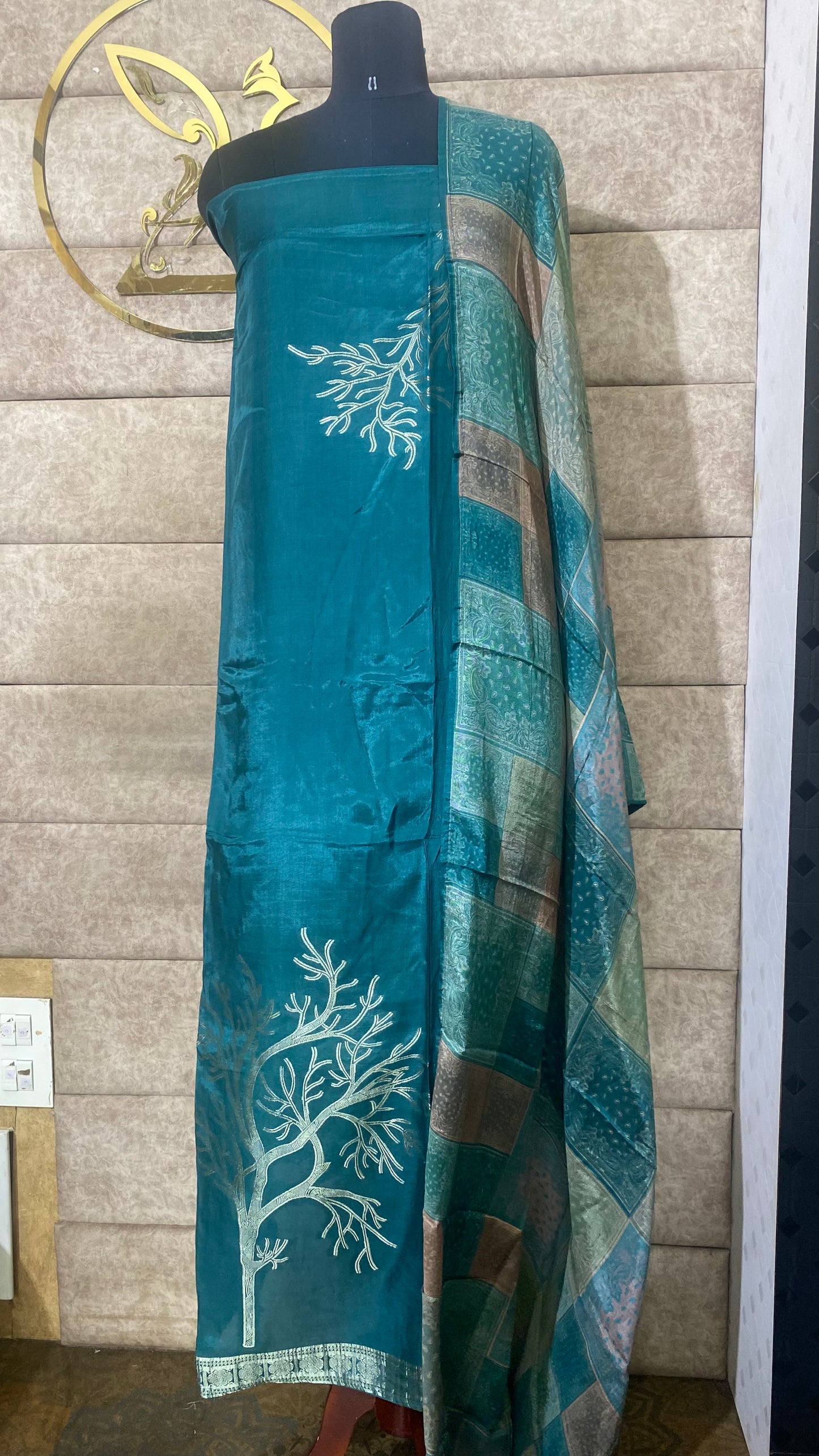 SILK GREEN FULL SALWAR MATERIAL - 30582
