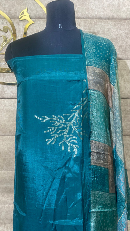 SILK GREEN FULL SALWAR MATERIAL - 30582